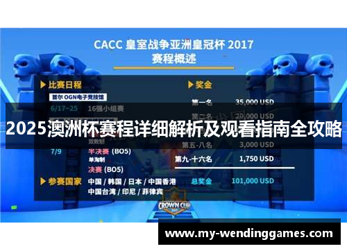 2025澳洲杯赛程详细解析及观看指南全攻略